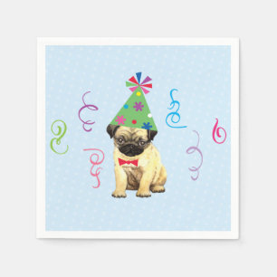 Birthday Party Pug Napkins Servet
