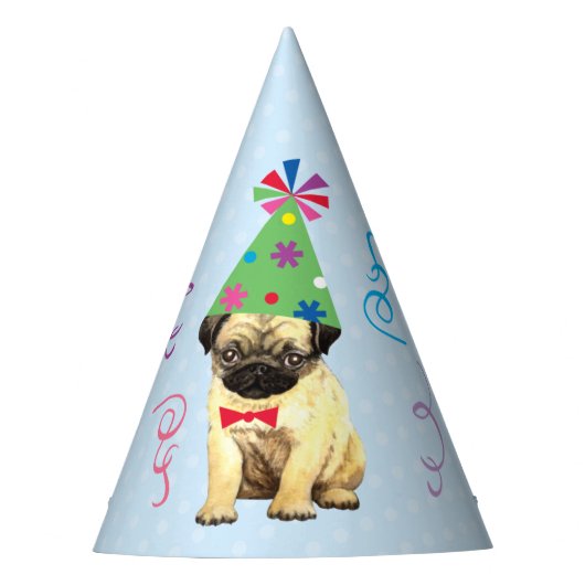 Birthday Party Pug Party Pet Feesthoedjes (Voorkant)