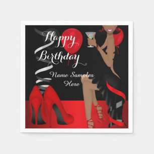 Birthday Party Red Black Shoe High Heels Ethnic Servet