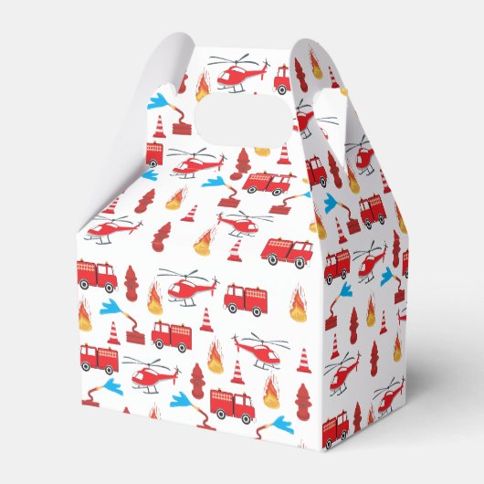 Birthday party: Red Transport Fire Truck Engine Bedankdoosjes (Achterkant)