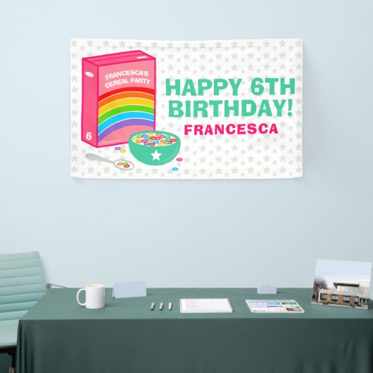 Birthday Party Regenbow Cereal Spandoek (Beurs)