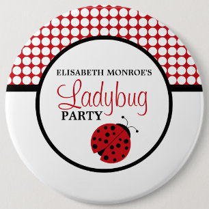 Birthday Party (Rode Ladybug) voor kinderen Ronde Button 6,0 Cm