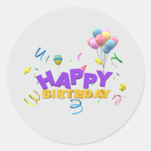 Birthday Party Ronde Sticker