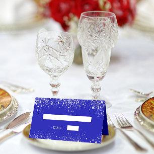 Birthday party royal blue zilveren glitter sparter
