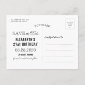 Birthday Party Save the Date Galaxy Stars Nebula Uitnodiging Briefkaart (Achterkant)
