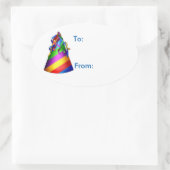 Birthday Party Sharks Pet Gift Label Sticker (Tas)