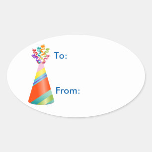 Birthday Party Sharks Pet Gift Label Sticker