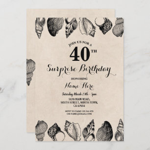 Birthday Party Shells Ocean Beach Zee Mannen Women Kaart