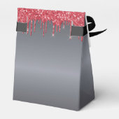 Birthday Party Silver Glitter Rood dank u Bedankdoosjes (Achterkant)