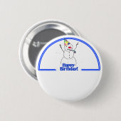 Birthday Party Snowman Ronde Button 5,7 Cm (Voorkant /achterkant)