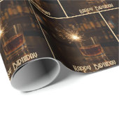 Birthday Party Sparkler In a Glass Of Whiskey Cadeaupapier (Rol Hoek)