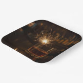 Birthday Party Sparkler In a Glass Of Whiskey Papieren Bordje (Gebogen)