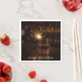 Birthday Party Sparkler In a Glass Of Whiskey Servet (Insitu)