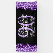 Birthday Party Sparkles Paars Spandoek (Verticaal)