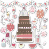 Birthday Party Sticker (Voorkant)