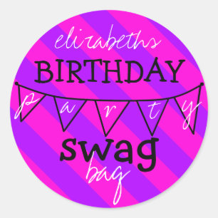 Birthday Party Swag Bag Ronde Sticker
