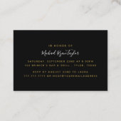 Birthday Party Ticket Black & Gold Diamond (Achterkant)