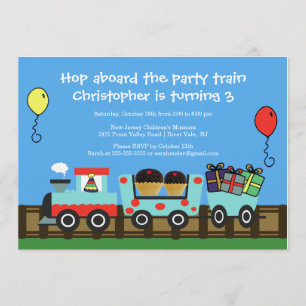 Birthday Party Train Birthday Invitation Kaart