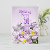 Birthday party uitnodiging 101 jaar oud (Staand voorkant)