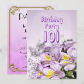 Birthday party uitnodiging 101 jaar oud (Voorkant / Achterkant)