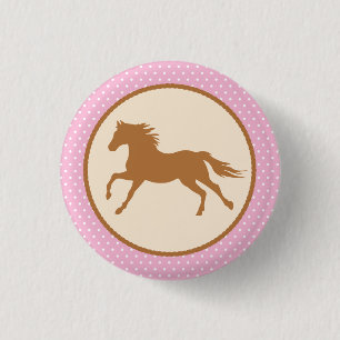 Birthday Party van Cowgirl Horse Kind Ronde Button 3,2 Cm