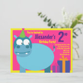 Birthday party van het Hippo-Kind Kaart (Staand voorkant)