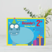 Birthday party van het Hippo-Kind Kaart (Staand voorkant)