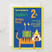 Birthday Party van het Kind van tijger Kaart (Voorkant)