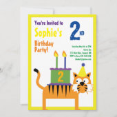 Birthday Party van het Kind van tijger Kaart (Voorkant)
