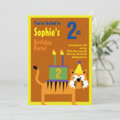 Birthday Party van het Kind van tijger Kaart (Staand voorkant)