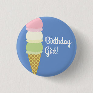Birthday Party van Ice Cream Kind Ronde Button 3,2 Cm