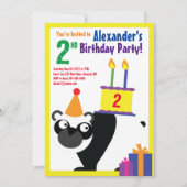 Birthday Party van Panda Animal Kind Kaart (Voorkant)