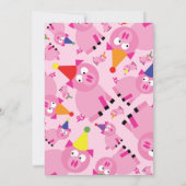 Birthday Party van Varkens Kind Kaart (Achterkant)