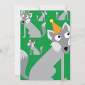 Birthday Party van Wolf Animal Kind Kaart (Achterkant)