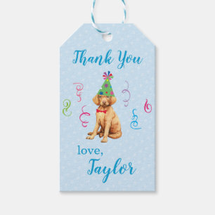 Birthday Party Vizsla Dank je cadeautjes Labels Cadeaulabel