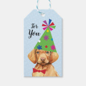 Birthday Party Vizsla Gift Labels Cadeaulabel (Voorkant)