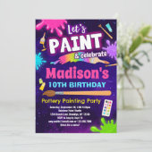 Birthday Party voor het schilderen van aardewerk Kaart (Staand voorkant)