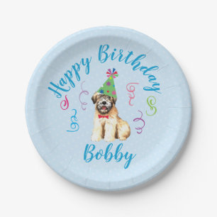 Birthday Party Wheaten Terrier Paper Borden Papieren Bordje