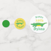 Birthday Party Yellow Green Alligator Crocodile Confetti (Voorkanten)