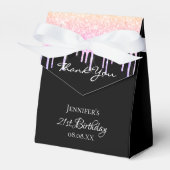 Birthday Party zwarte regenbooglitter bedankt Bedankdoosjes (Voorkant Zijde)