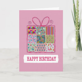 Birthday Patchwork Cadeau Kaart
