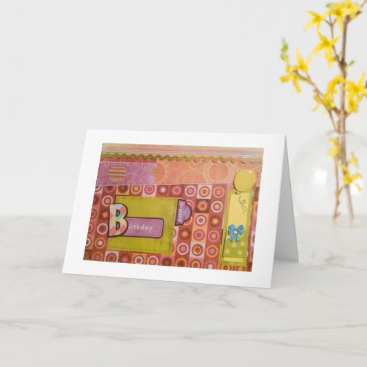 Birthday Patterns Kaart (Gele Bloem)