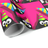 Birthday Penguins Gift Wrapping Paper Cadeaupapier (Rol Hoek)