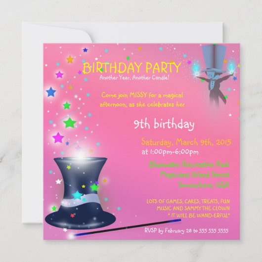 Birthday Pet Magical Magicians Kaart (Voorkant)
