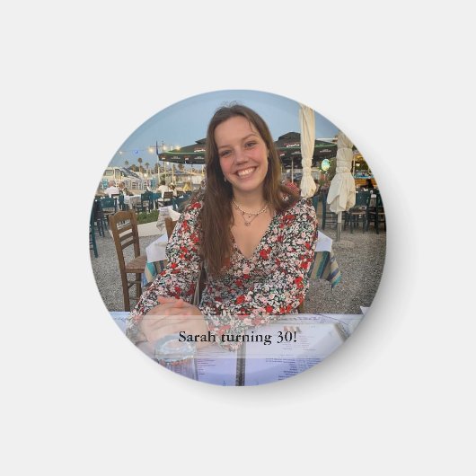 Birthday Photo Magnet met jouw tekst Magneet (Voorkant)