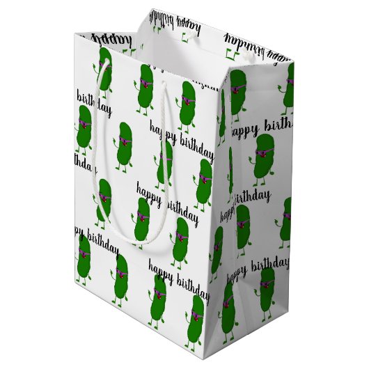 Birthday Pickle met roze bril Medium Cadeauzakje (Achterkant Gekanteld)