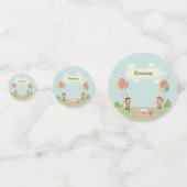 Birthday Picnic, Cute Retro Style, Age 3 Confetti (Achterkanten)