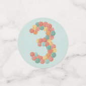 Birthday Picnic, Cute Retro Style, Age 3 Confetti (Kleine voorkant)