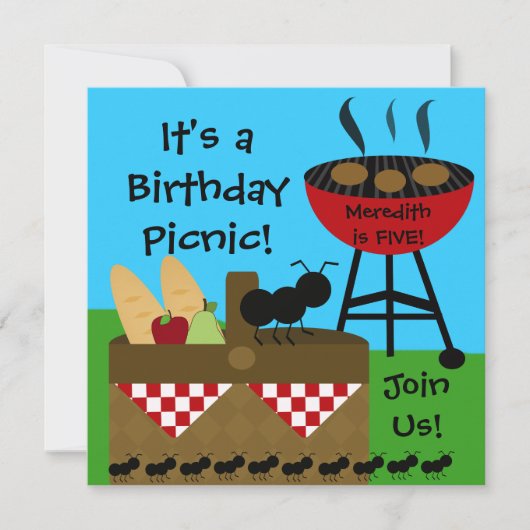 Birthday Picnic Invitations Kaart (Voorkant)