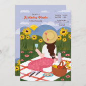 Birthday Picnic Uitnodiging (Voorkant / Achterkant)